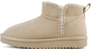 Soda Groove ~ Women Round Toe Lug Sole Low Flatform Sherpa-lined Ankle Bootie with Stitch Detail