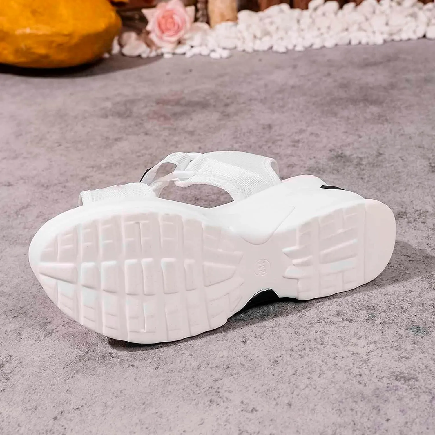Trendy Women's Open Toe Sandals Comfortable Summer Footwear with 7.5cm Heel for Casual Outings and Beach