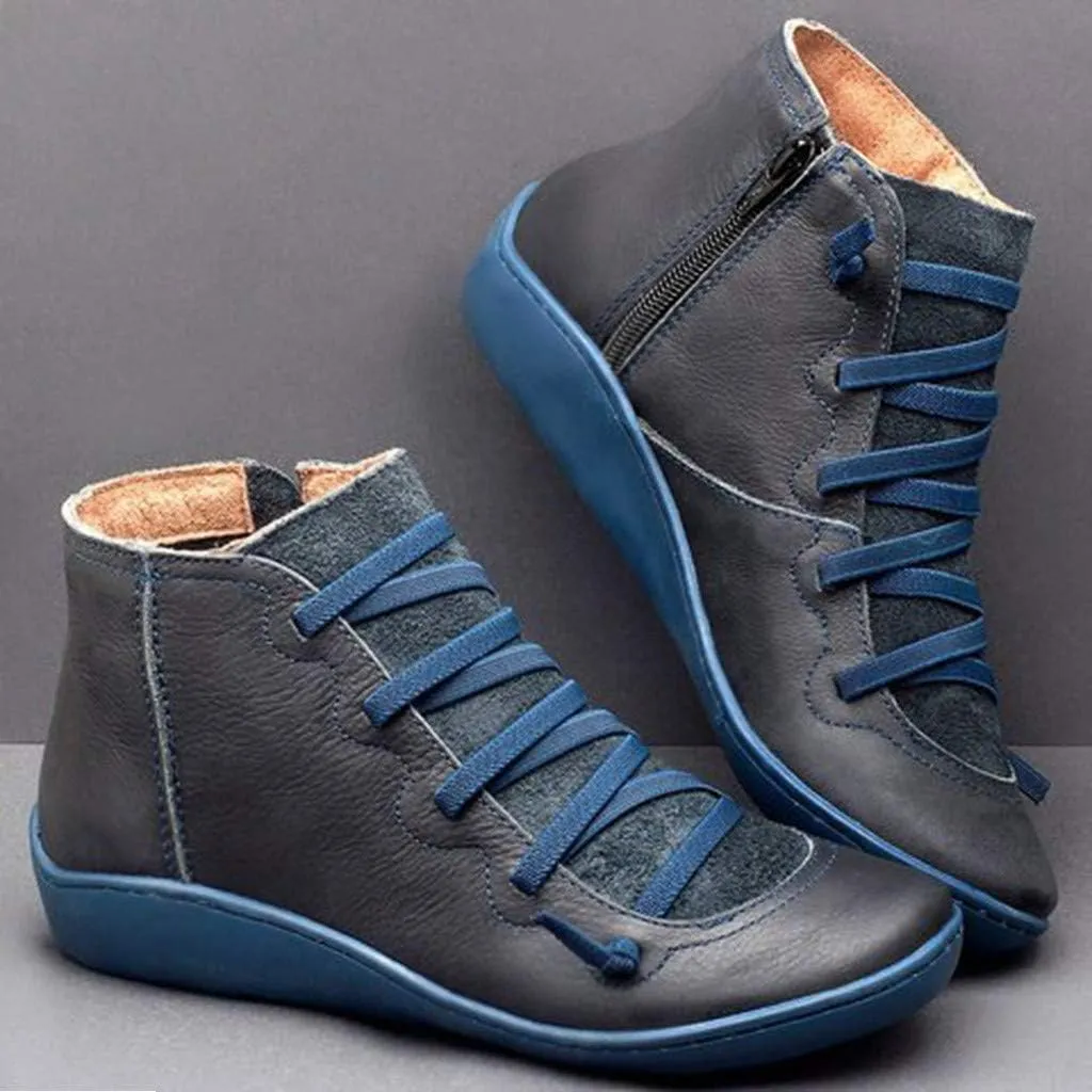 Wide Width Boots for Women Comfy Orthopedic Arch Support Walking Work Outdoor Hiking Ankle Boots Lightweight Lace Up Casual Sneaker