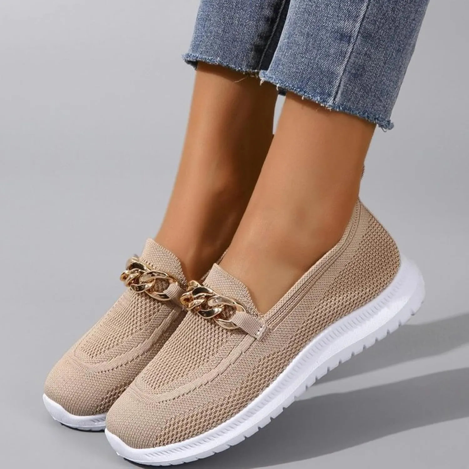 Wide Width Shoes for Women Fashion Memory Foam Work Sneakers Ladies Casual Comfort Wear Slip on Lightweight Sneakers