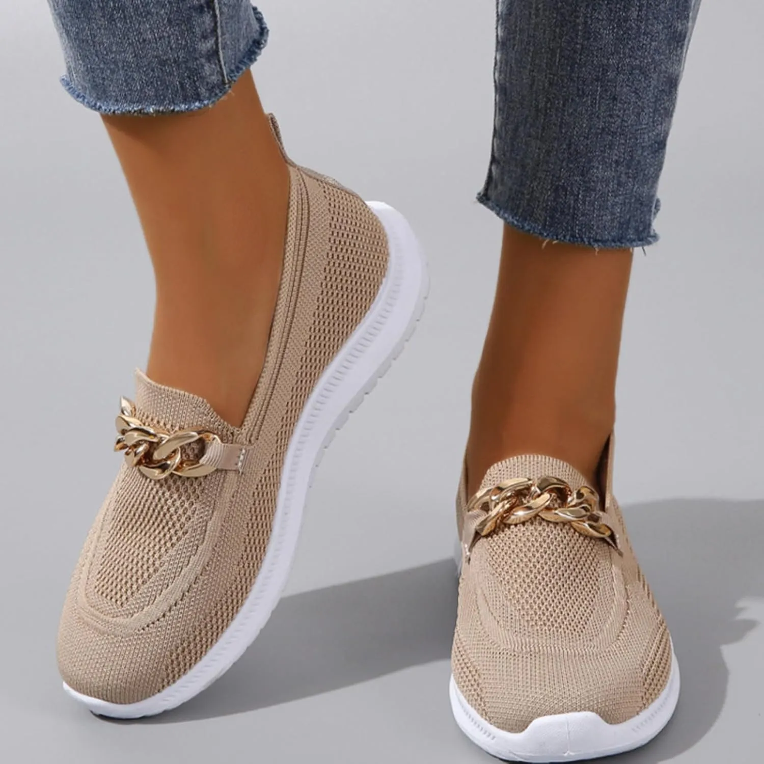 Wide Width Shoes for Women Fashion Memory Foam Work Sneakers Ladies Casual Comfort Wear Slip on Lightweight Sneakers