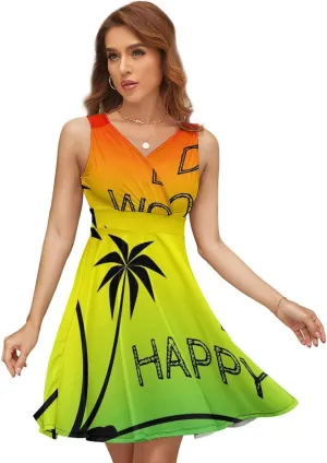 Women Milk Silk Sleeveless Tank Dress, Summer Sundresses Skirt(S-2XL)