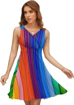 Women Milk Silk Sleeveless Tank Dress, Summer Sundresses Skirt(S-2XL)