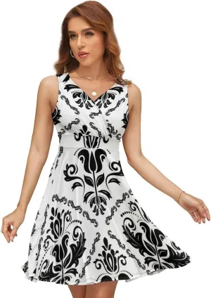 Women Milk Silk Sleeveless Tank Dress, Summer Sundresses Skirt(S-2XL)