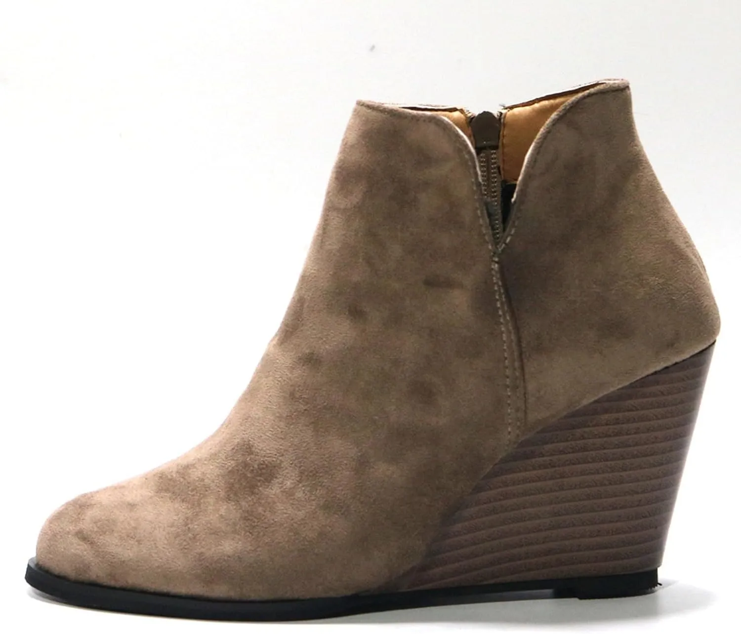 Womens Ankle Boots,Ankle Boots for Women Platform Wedge Heel Pointed Toe Side Zipper Boots Casual Dressy Shoes