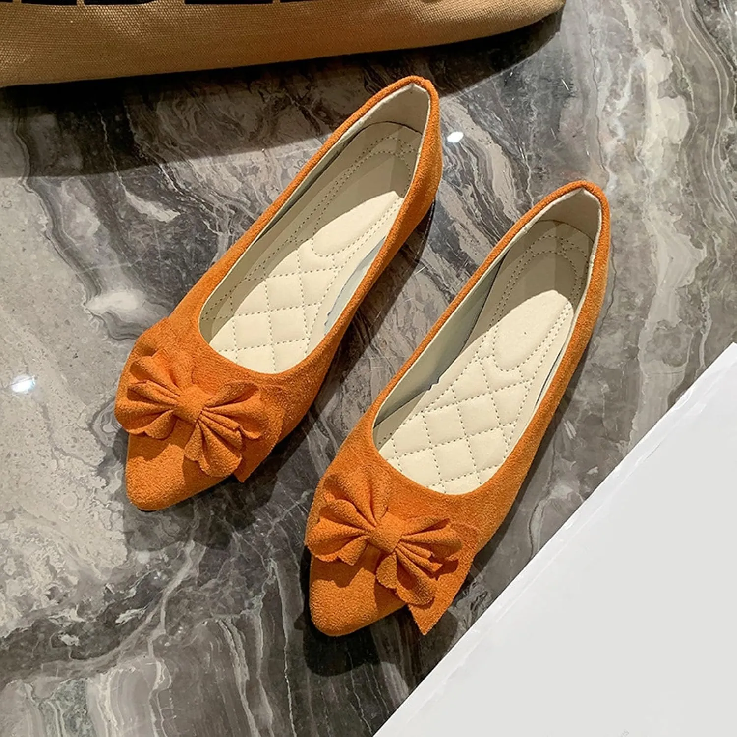 Women's Casual Slip On Ballet Comfortable Low Heel Dress Shoes for Everyday Wear with Versatile Outfit Pairing