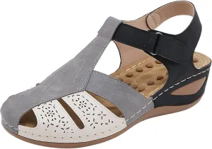 Women's Causal Closed Toe Wedges Sandals Summer Comfortable Ankle Strap Beach Dressy Sandal Water Ladies Slides
