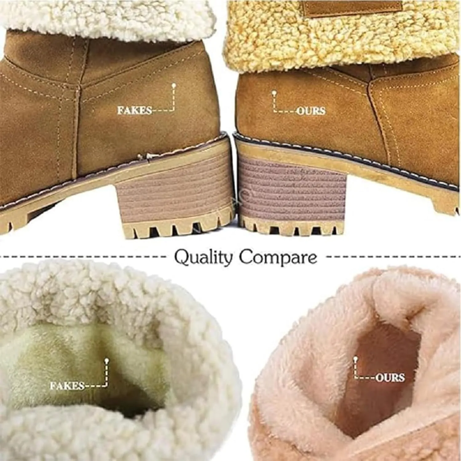 Women's Chunky Heel Round Toe Snow Boots, Dotmalls Seniors' Chunky Heel Winter Boots Shoes, Green Suede Boots