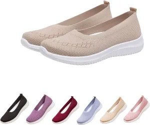 Women's Comfortable Breathable Knitted Sneakers, Hands Free Arch Support Orthopedic Shoes,Slip-On Sneakers for Women