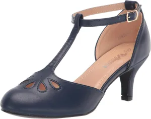 Women's Jamie-01 Vintage Round Toe T-Strap Mary Jane Costume Dress High Heel Swing Shoe with Sexy 3" Heel for Every Flapper
