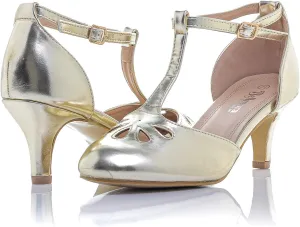 Women's Jamie-01 Vintage Round Toe T-Strap Mary Jane Costume Dress High Heel Swing Shoe with Sexy 3" Heel for Every Flapper