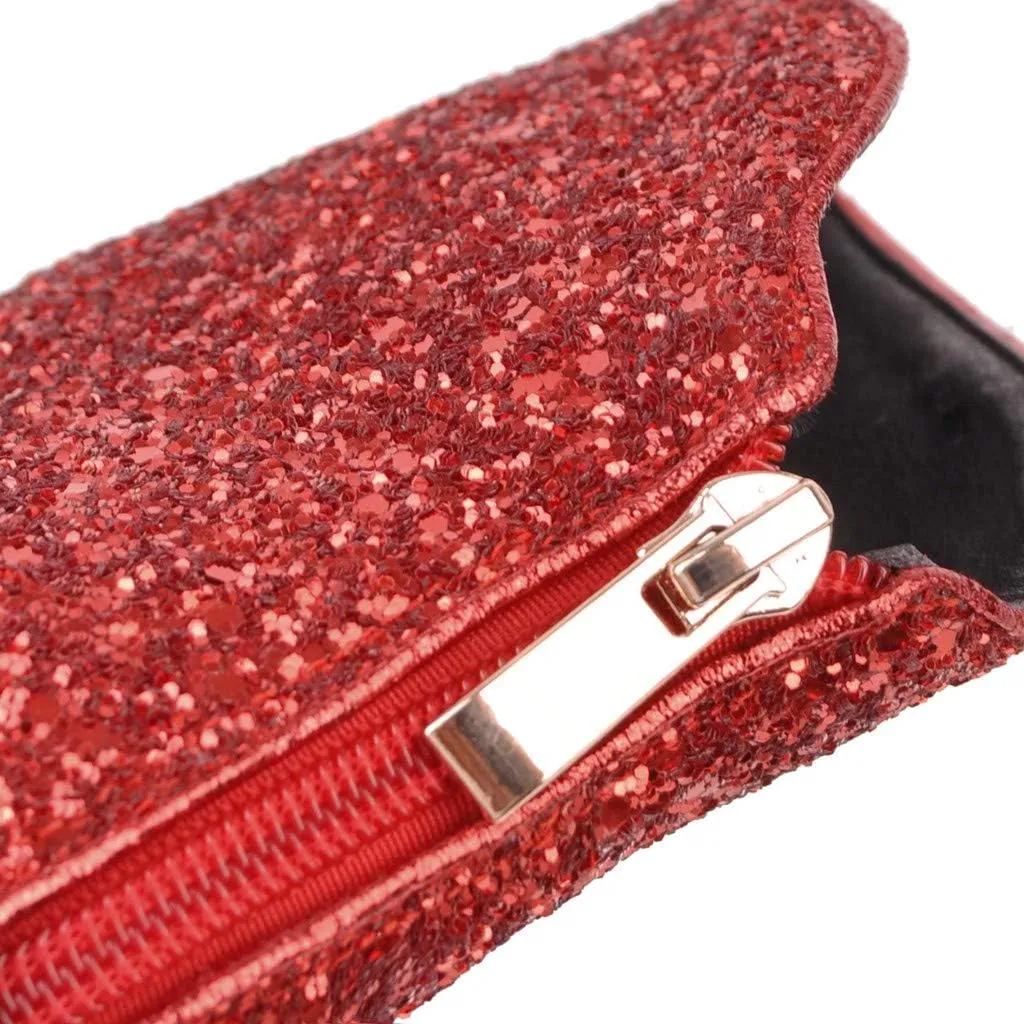 Women's Sequin Glitter Ankle Boots High Heels Pointed Toe Stiletto Heeled Sparkly Wedding Zipper Short Booties Party Shoes