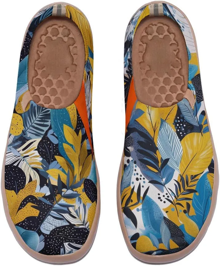 Women's Sneakers Comfort Knitted Slip On Shoes Art Painted Travel Walking Loafers