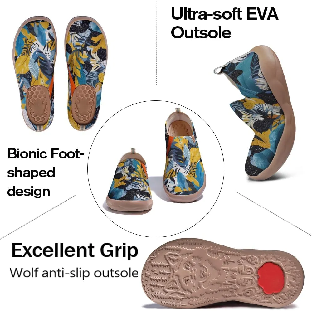 Women's Sneakers Comfort Knitted Slip On Shoes Art Painted Travel Walking Loafers