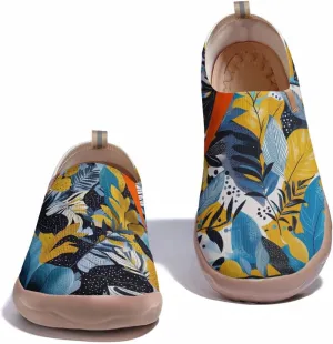 Women's Sneakers Comfort Knitted Slip On Shoes Art Painted Travel Walking Loafers