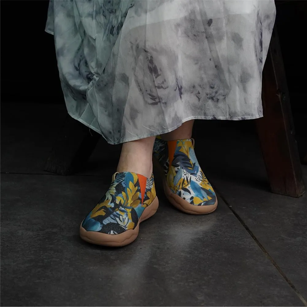 Women's Sneakers Comfort Knitted Slip On Shoes Art Painted Travel Walking Loafers
