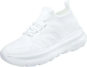 Women's Walking Shoes Breathable Knitted Mesh Running Hiking Sneakers Soft Memory Foam Casual Sport Sneaker