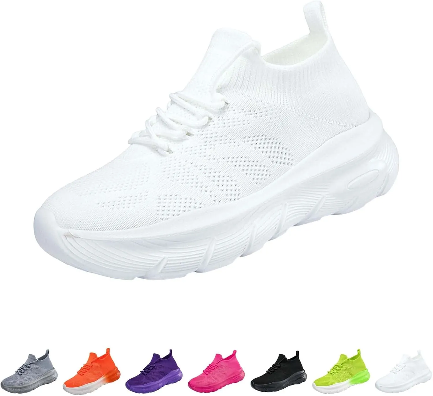 Women's Walking Shoes Breathable Knitted Mesh Running Hiking Sneakers Soft Memory Foam Casual Sport Sneaker