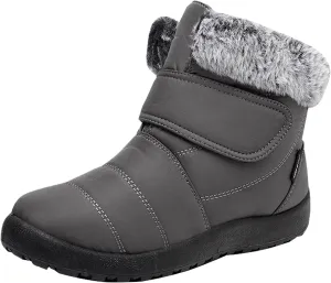 Womens Winter Boots Fur Lined Booties Winter Ankle Boots Waterproof Outdoor Anti-Slip Comfortable Short Boot