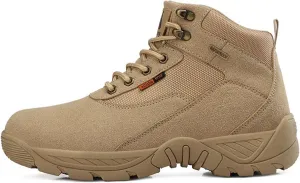 Wygwlg Mens Lightweight Tactical Military Boots, Men Outdoor Lace up Non Slip Shock Absorption Sole Breathable Combat Boots, Fashion Hiking Work Boots, for Work, Security, Motorcycle, Combat