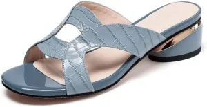 YIRENZUI Summer Women's Concise Transparent Slippers Open Toe Platform High Heels SandalsSummer Best Choice (Color : Blue, Size : 38)